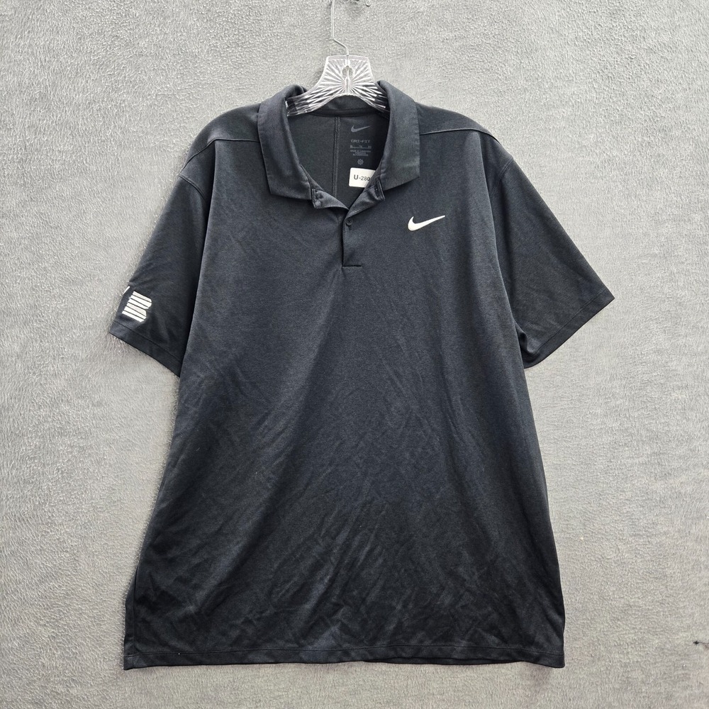 Utah Jazz Men Polo Shirt XL Black ‎ Logo Nike Embroidered Short Sleeve Collar